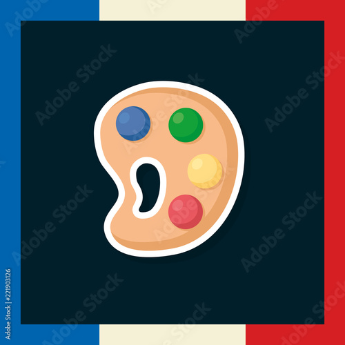 france culture card with pallette paint