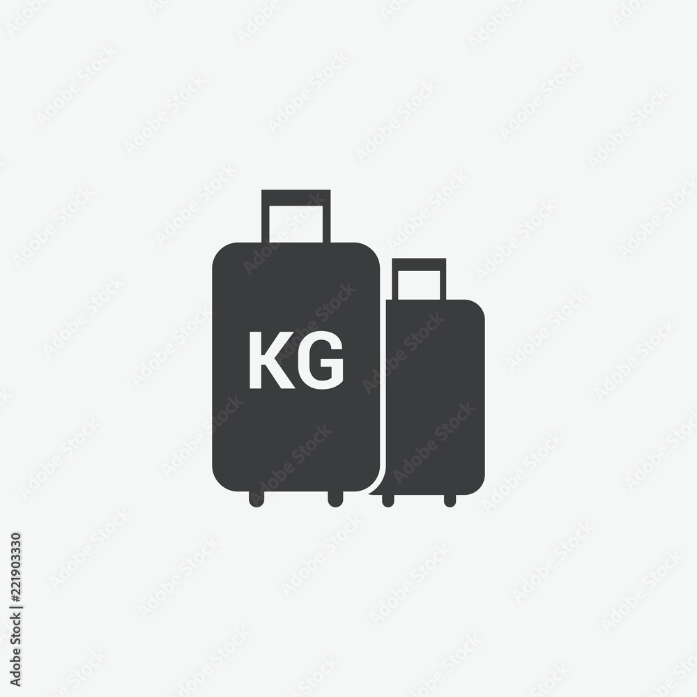Baggage, Luggage Airport Bag Vector Icon Baggage, Luggage Airport Bag Vector Icon