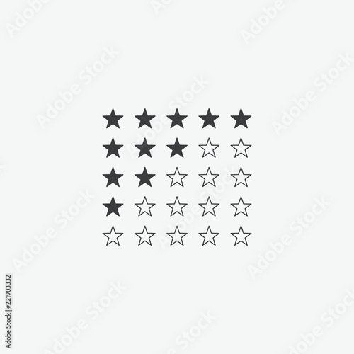 Stars Rating Level Vector Icon