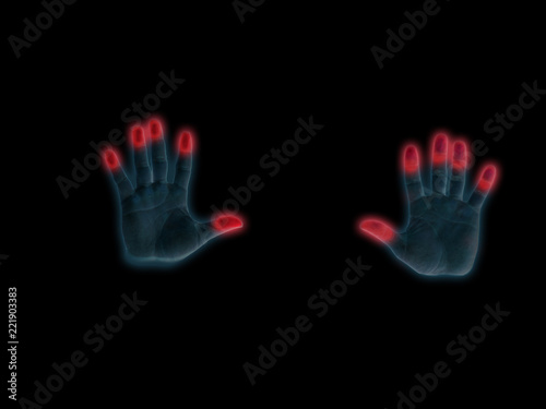 digital fingerprint concept isolated on black