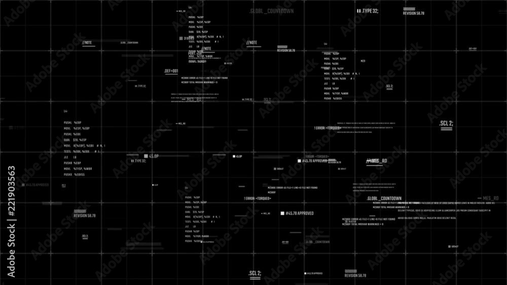 HUD abstract background with information moving on a screen. Seamless loop. Program code in a cyberspace. HUD abstract background with information moving on a screen. Seamless loop. Program code in a cyberspace.