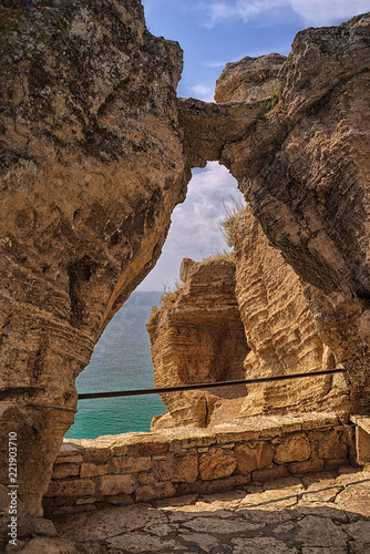 Rocky Black Sea coast. View from Historical cape Kaliakra at Black Sea coast near Varna, Bulgaria