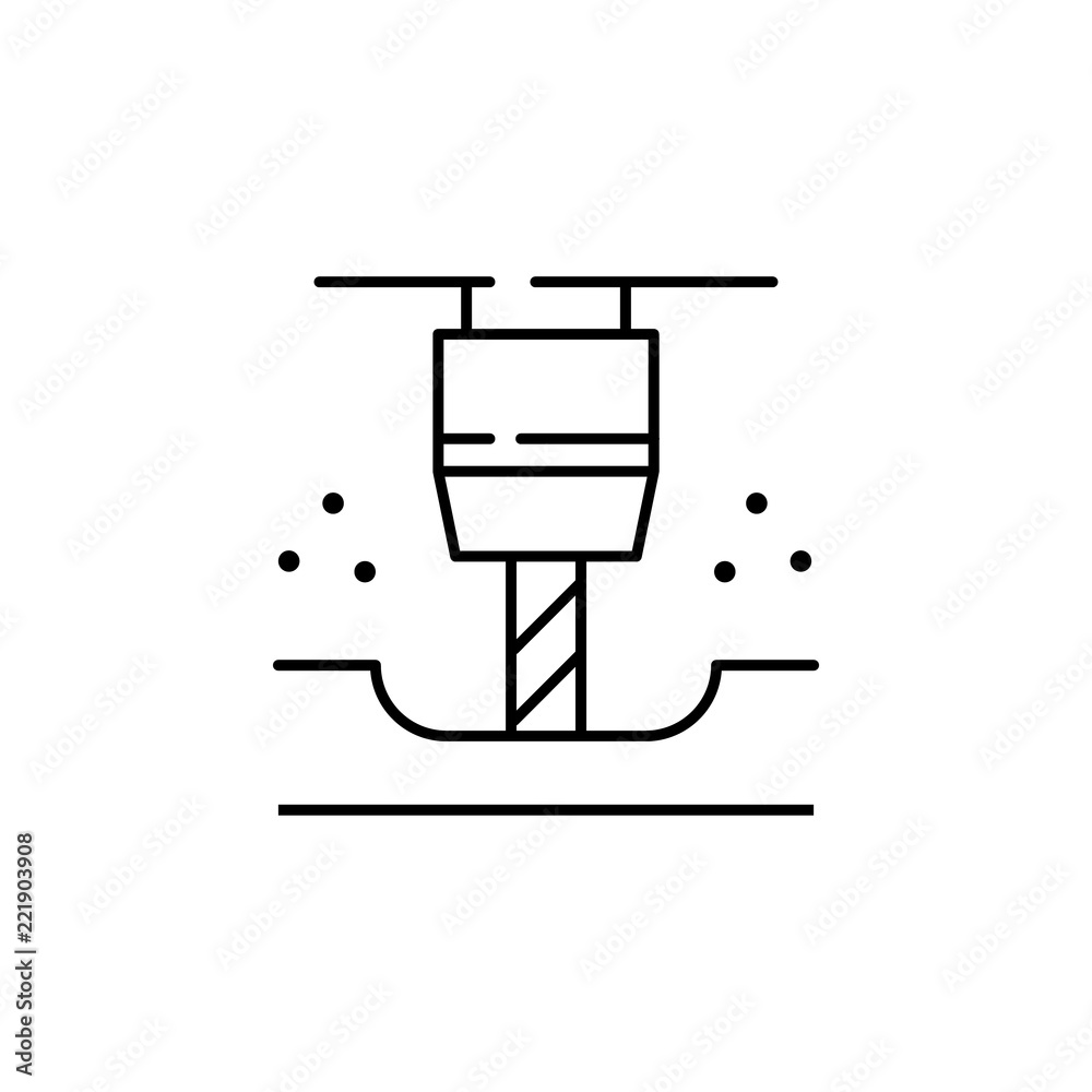 Machinery icon. Element of laser application in production for mobile concept and web apps illustration. Thin line icon for website design and development, app development Machinery icon. Element of laser application in production for mobile concept and web apps illustration. Thin line icon for website design and development, app development