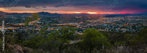 Panorama of stunning sunset over Townsville, Queensland, Australia