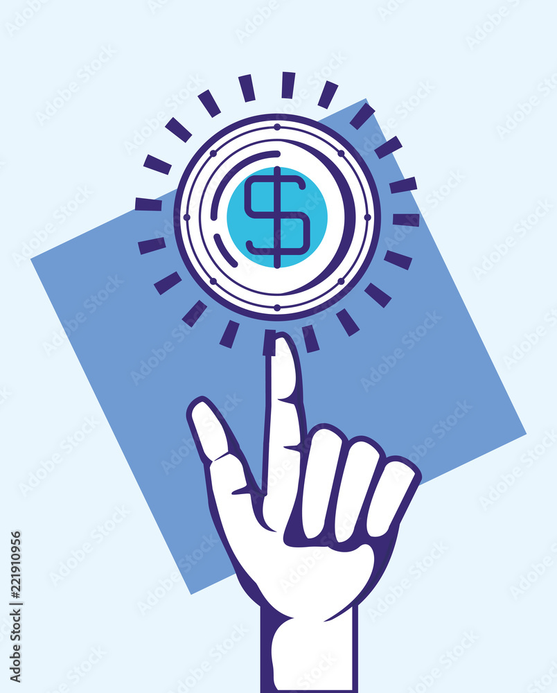 hand with fintech concept