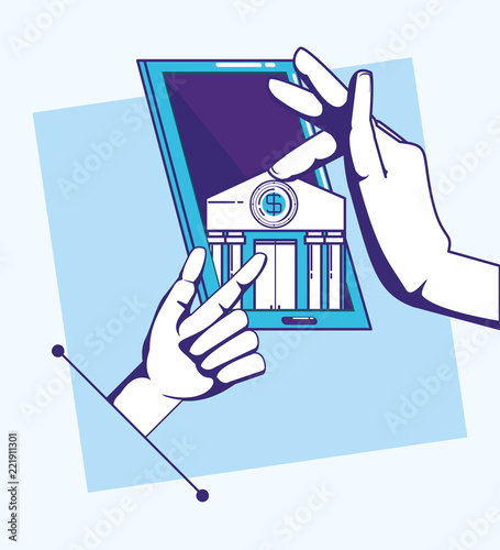 hand with fintech concept