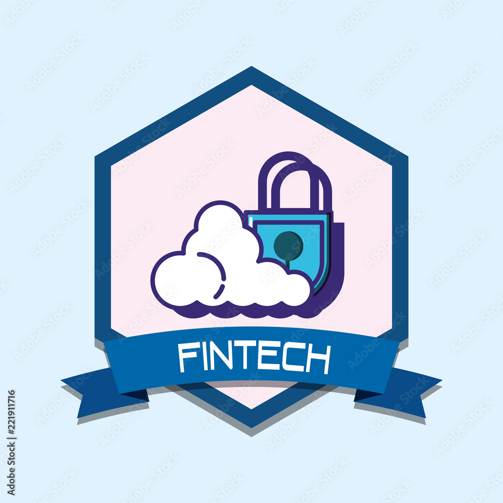 cloud with padlock fintech cloud with padlock fintech
