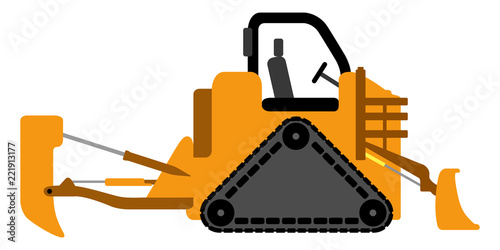Isolated bulldozer icon. Contruction vehicle. Vector illustration design