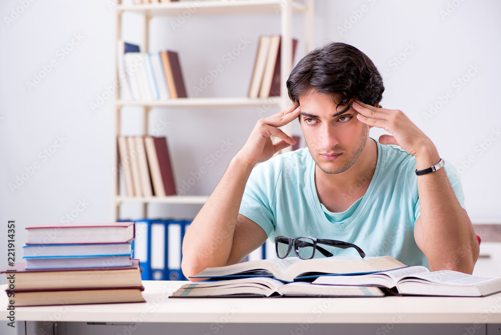 Young handsome student preparing for school exams Young handsome student preparing for school exams