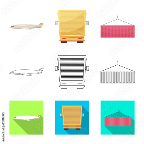 Isolated object of goods and cargo sign. Collection of goods and warehouse vector icon for stock.