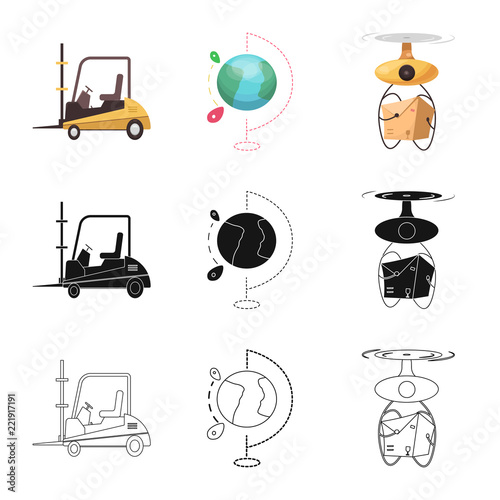 Vector illustration of goods and cargo symbol. Collection of goods and warehouse vector icon for stock.