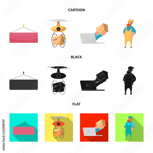 Isolated object of goods and cargo symbol. Set of goods and warehouse stock vector illustration.
