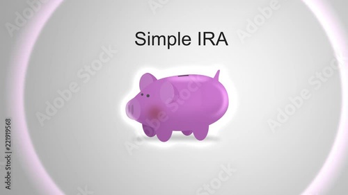 Camera pans by piggy bank for finance concept - Simple IRA photo