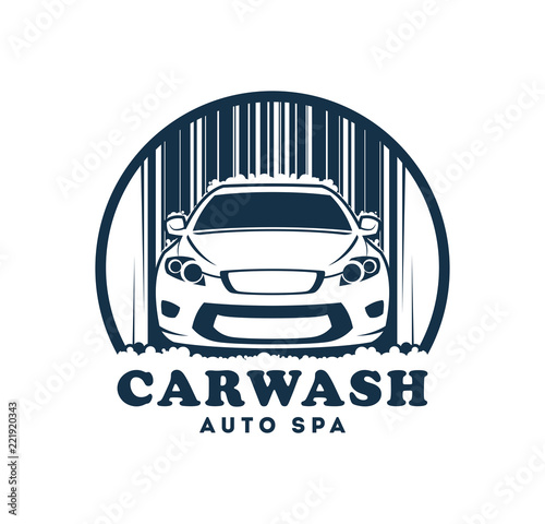 Car wash service icon with replaceable text