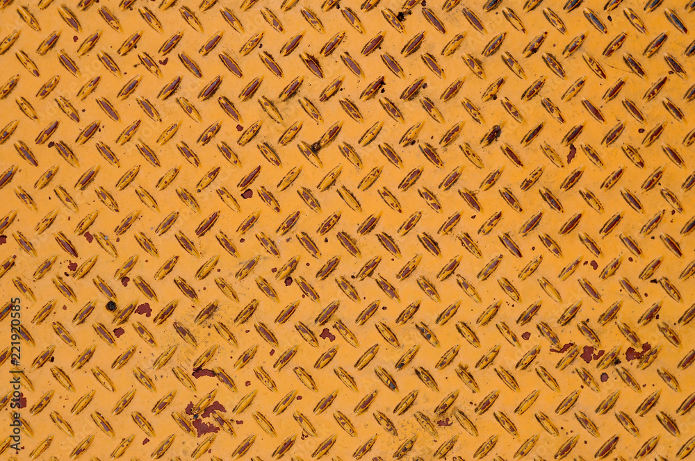 Naklejka premium 古い鉄板 チェッカープレート