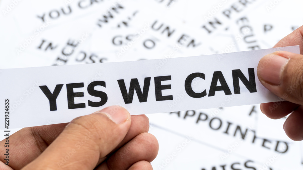 yes we can text or word meaning on paper in hand holding
