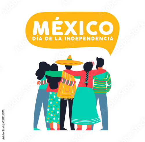 Mexico independence day card of mexican friends