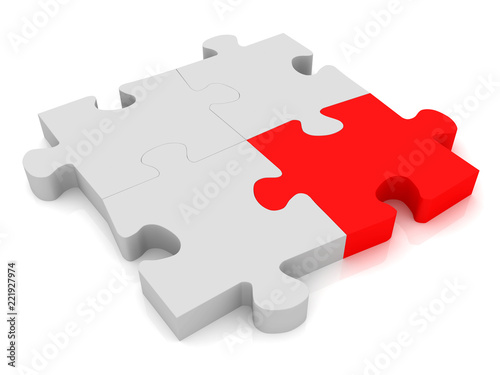 3d puzzle pieces - conceptual image.