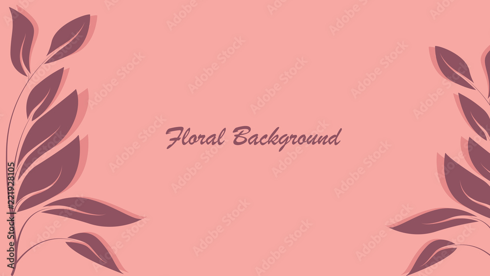 Floral banner background with text - Vector illustration 