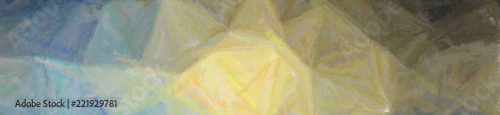 Illustration of blue and yellow Pastel with long brush strokes banner background.
