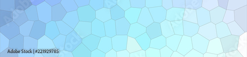 Abstract illustration of blue gree white and red colorful Middle size hexagon banner background, digitally generated.