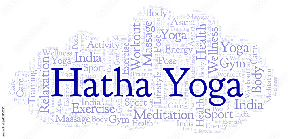 Obraz premium Hatha Yoga word cloud.
