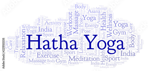 Hatha Yoga word cloud.
