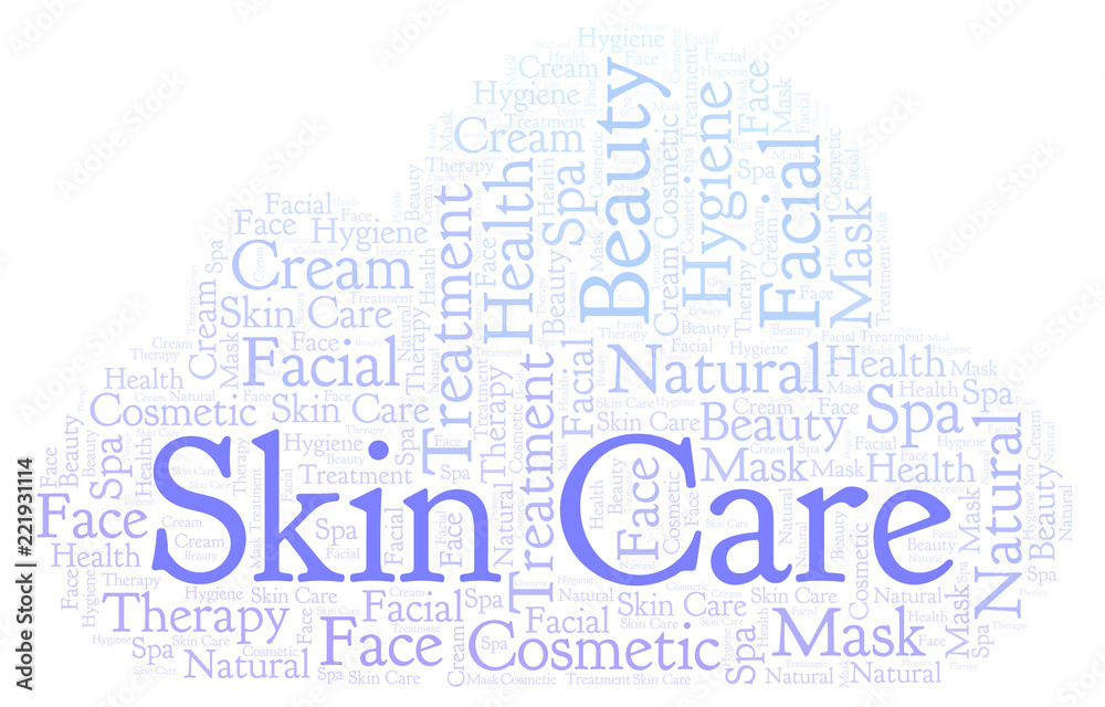 Obraz premium Skin Care word cloud.
