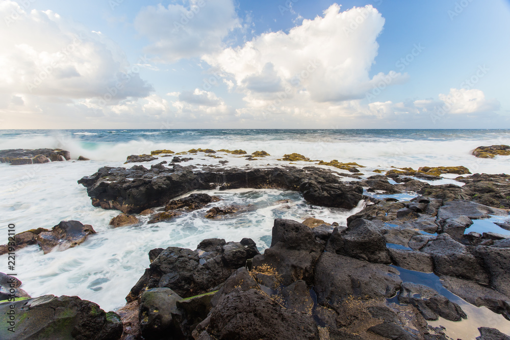 Beautiful Atlantic ocean coast with rocks and stones - Tenerife, Canary islands, Spain