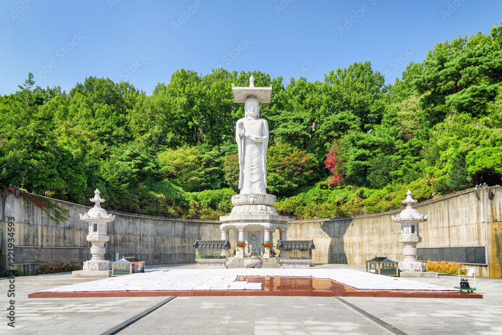 Buddha statue at Bongeunsa Temple in Seoul, South Korea