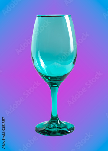 A Turquoise Wine Glass with a Colorful Background