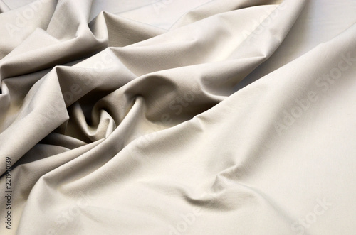 Fabric made of viscose, acetate and elastan light beige photo