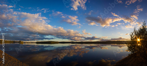 sunset over lake