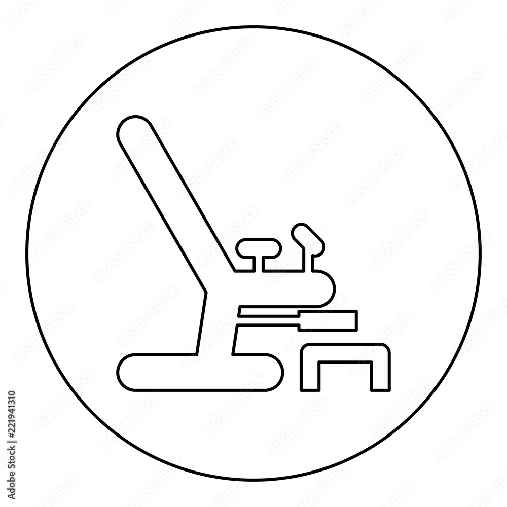 Gynecological chair icon black color in round circle Gynecological chair icon black color in round circle