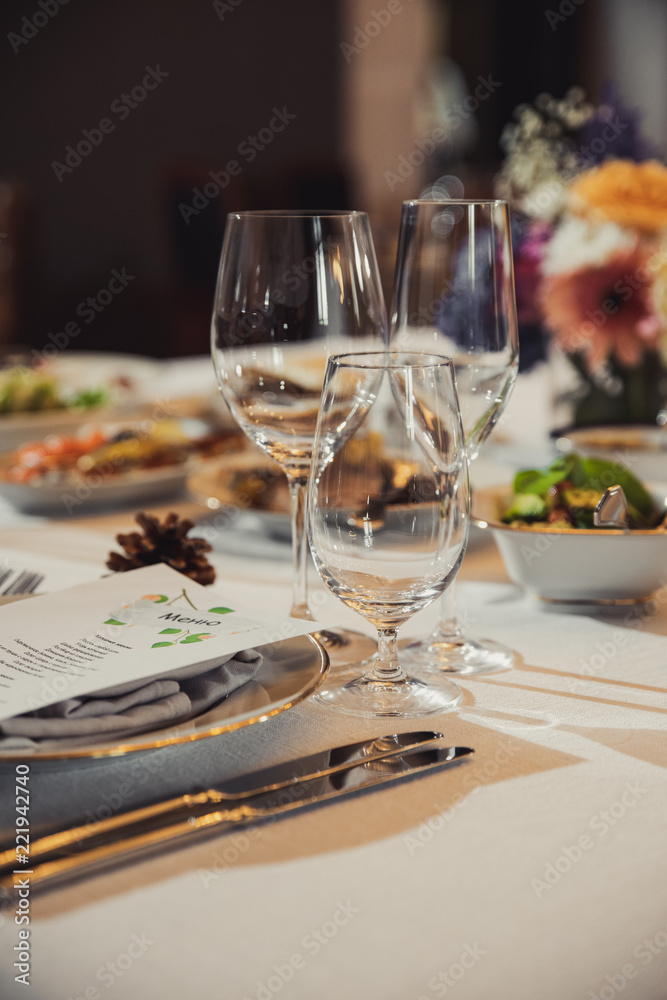 Festive table setting Festive table setting