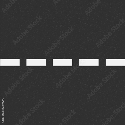 Structure of granular asphalt. Road background with Asphalt texture. Asphalt texture with white line road marking. Abstract road background. Stock vector illustration