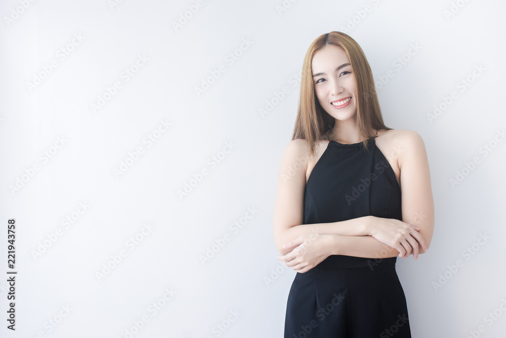 Attractive Asian woman smile to camera Attractive Asian woman smile to camera