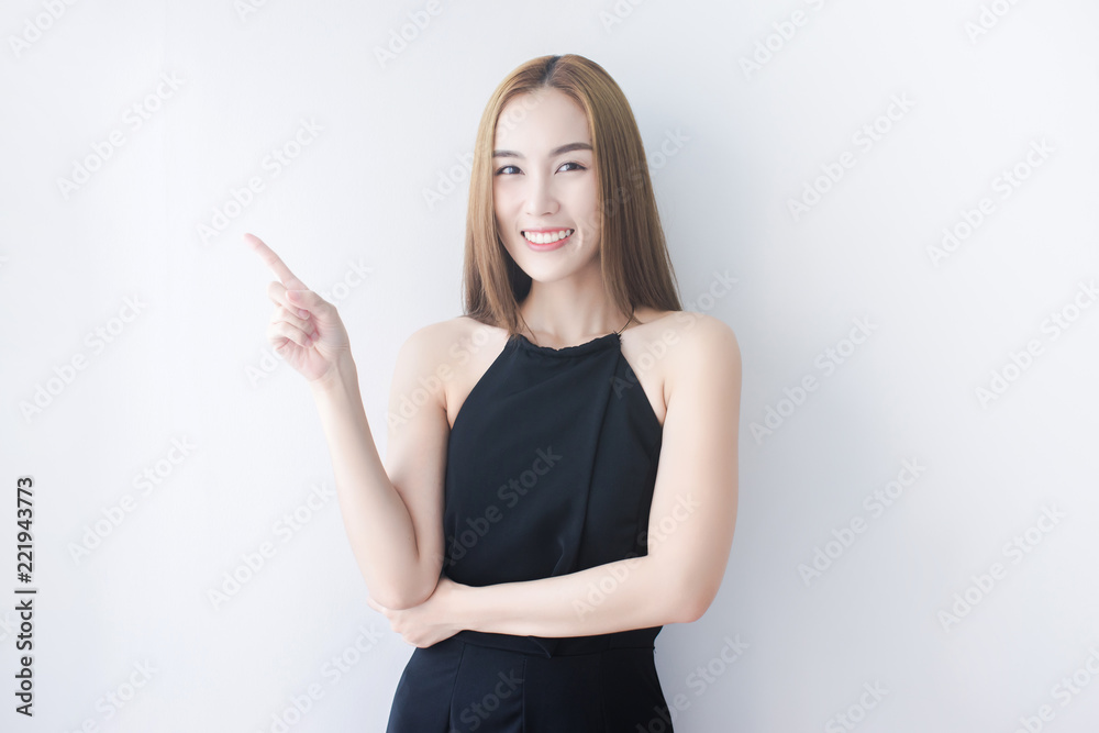 Happy Asian girl smile. funny beautiful woman Happy Asian girl smile. funny beautiful woman
