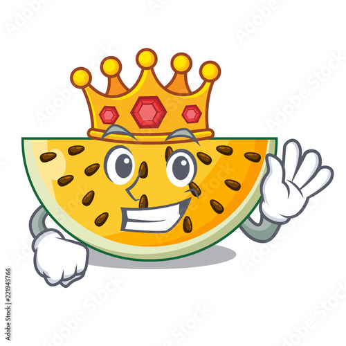 King ripe yellow watermelon isolated on mascot