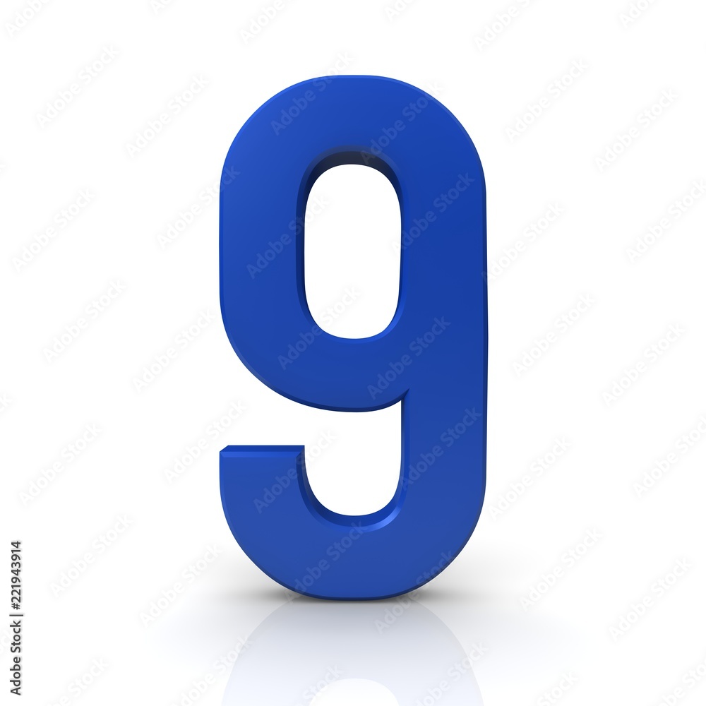 9 nine number 3d blue ninth numeral sign isolated 9 nine number 3d blue ninth numeral sign isolated