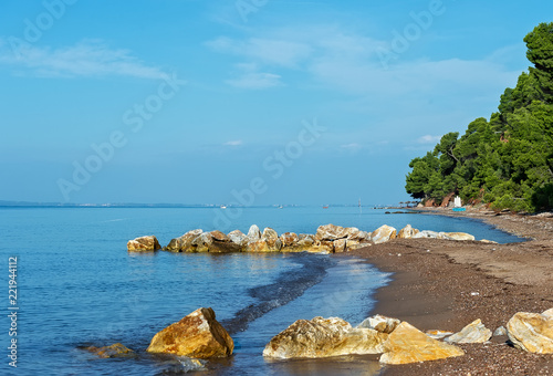 Sea and rocks on sithonian beach, Greece, Chalkidiki photo