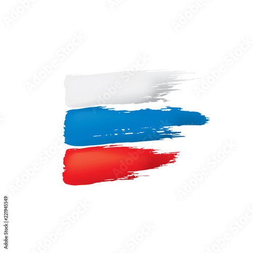 Russia flag, vector illustration on a white background
