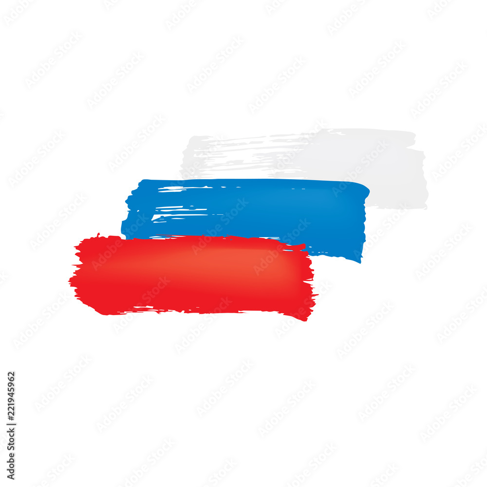 Fototapeta Russia flag, vector illustration on a white background