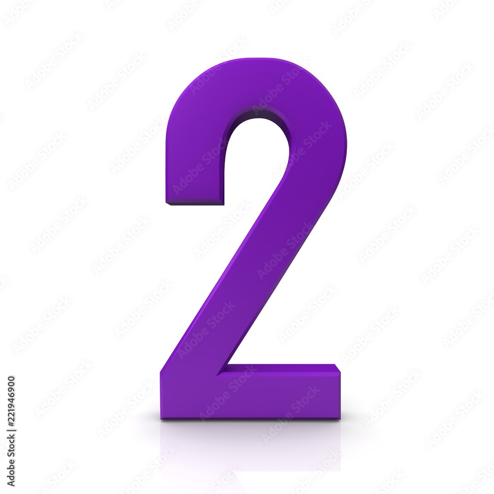 number 2 two 3d purple number 2 two 3d purple