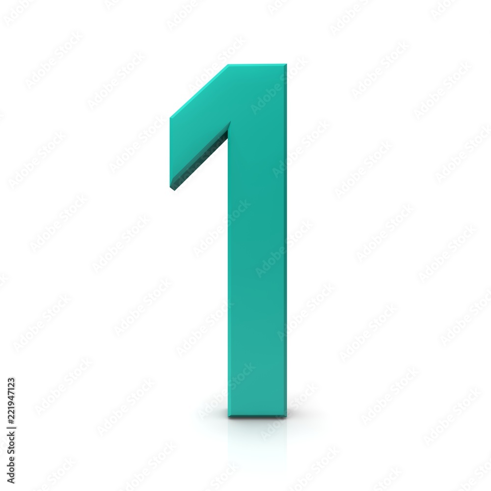 number 1 sign turquoise 3d isolated on white number 1 sign turquoise 3d isolated on white