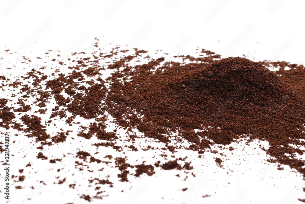 Pile of powdered, instant coffee isolated on white background Pile of powdered, instant coffee isolated on white background