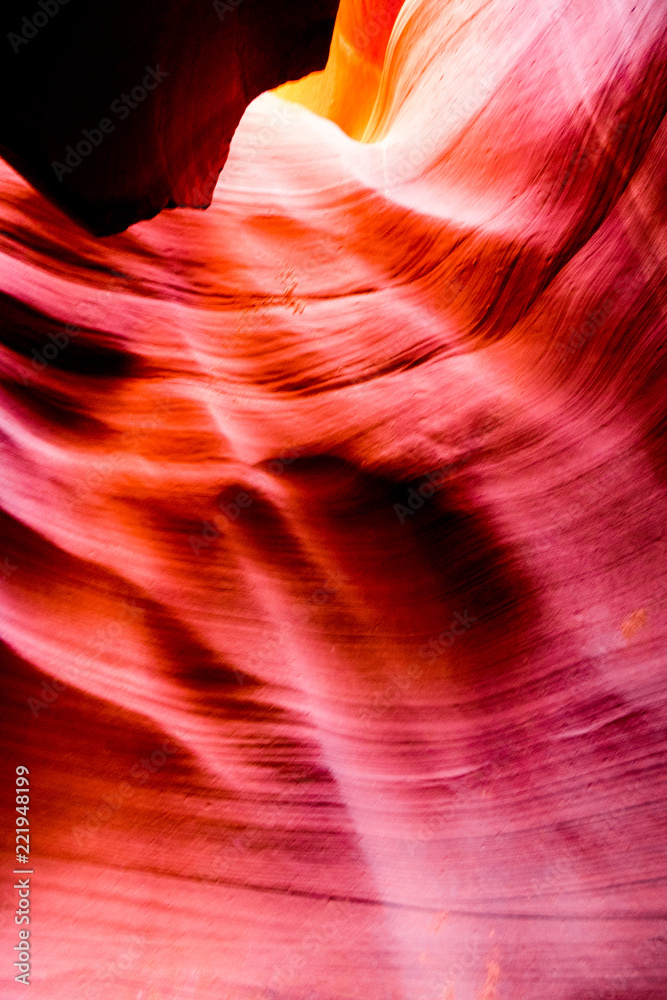 Beautiful view of Antelope Canyon sandstone formations in famous Navajo Tribal national park near Page, Arizona, USA
