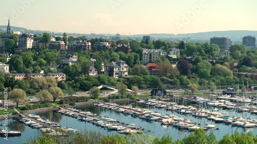 Drone shot of Oslo from Bygdøy, Norway, up