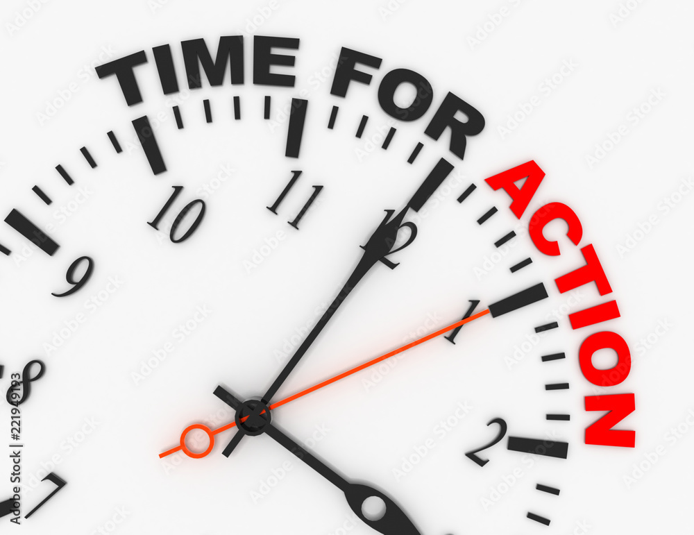 3d abstract clock with word time for action. time concept 3d abstract clock with word time for action. time concept
