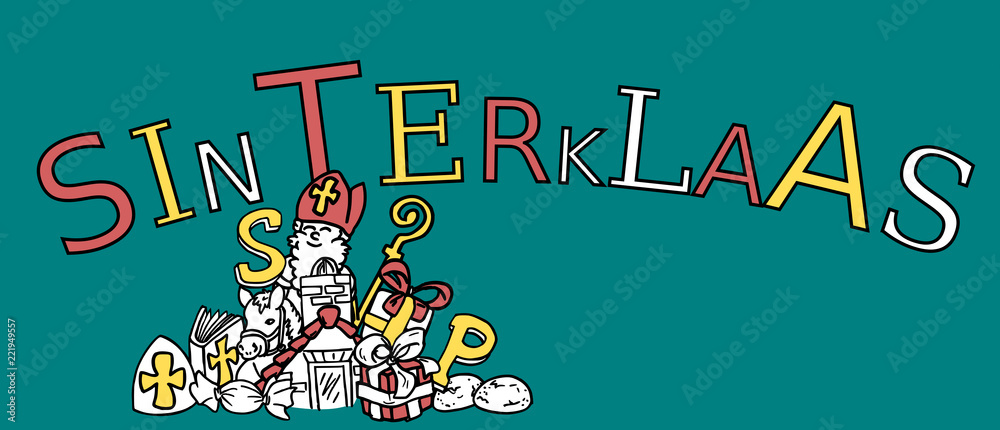 Sinterklaas feest poster of website banner Stock Illustration | Adobe Stock